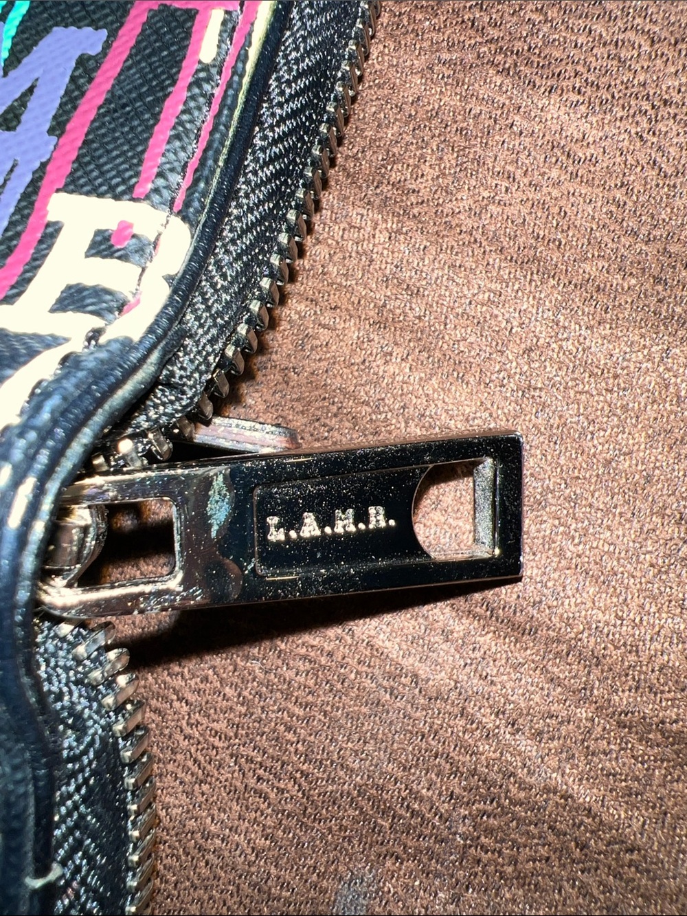 L.A.M.B. Black Multicolor Drip-Print Zip Wallet - Picture 7 of 7